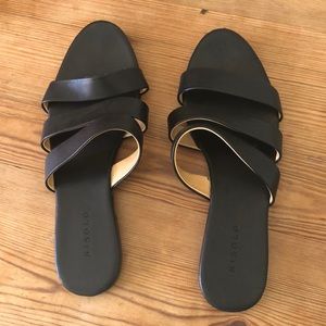 Nisolo Camilia Slide Sandal Noir 8.5